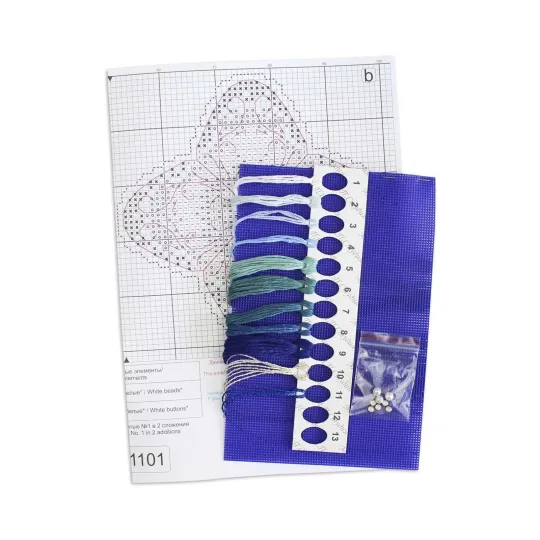 Kit de point de croix "Fleur givrée" 9x9 cm SR-1101