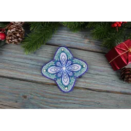 Набор для вышивания крестиком "Морозный цветок" 9x9 см SR-1101