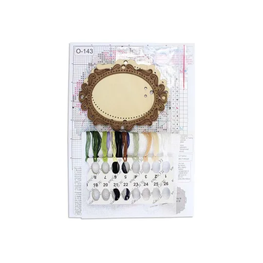 Вышивка крестом на деревянной основе "Миниатюра. Черничный лес" 14x10 см SO-143