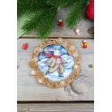 Вышивка крестом на деревянной основе "Миниатюра. На речном льду" 11x12 см SO-134