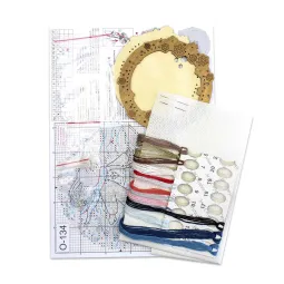 Kryželiu siuvinėjimas ant medinio pagrindo Miniatiūra. Ant upės ledo 11x12 cm SO-134