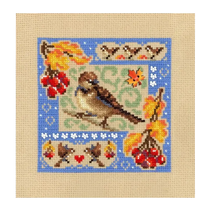 Kit de point de croix "Mini sampler. Composition d'automne" 13x13 cm SNV-973