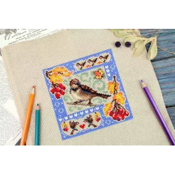 Набор для вышивания крестиком "Миниатюрный сэмплер. Осенняя композиция" 13x13 см SNV-973