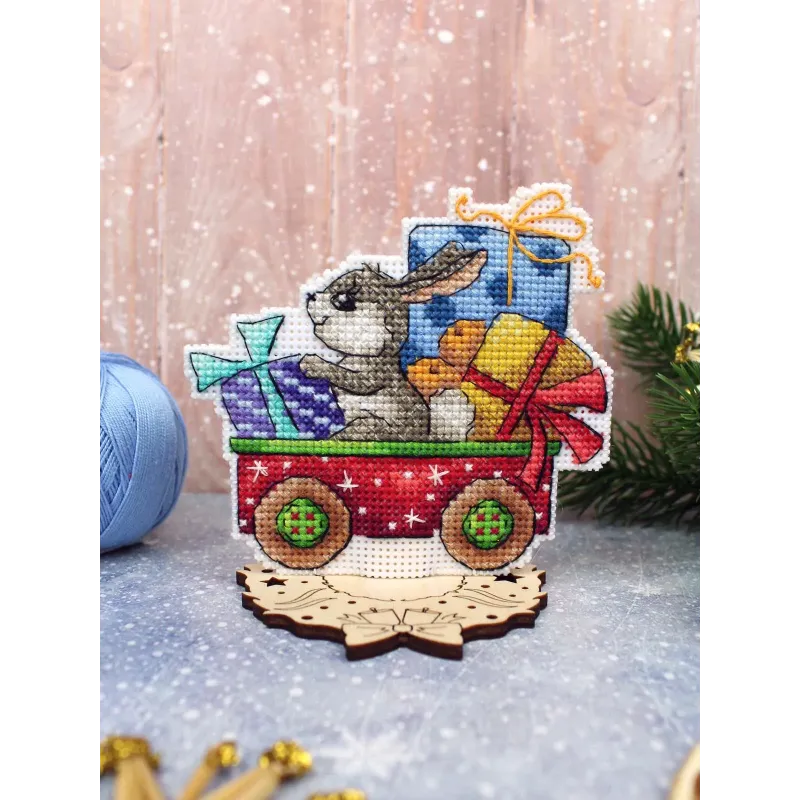 Набор для вышивания крестом "Спешка на праздник" 10x10 см SR-1137