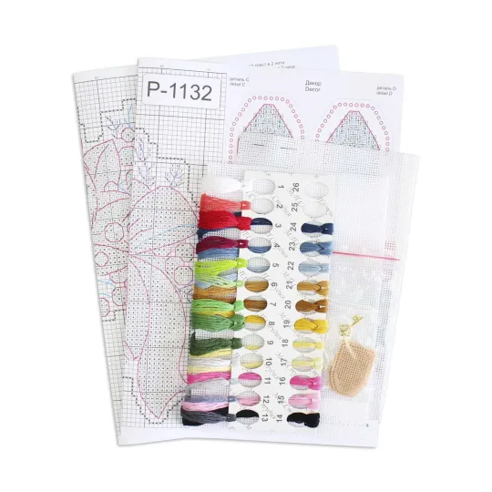 Kit de point de croix "Mésange des fêtes" 14x13 cm SR-1132