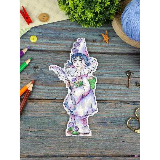 Kit de point de croix "Pierrot" 17x8 cm SR-1188