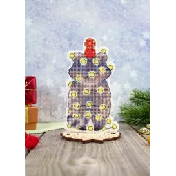 Набор для вышивания крестиком «Новогодний енот» 12x7 см SR-1175