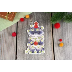 Набор для вышивания крестиком «Новогодний енот» 12x7 см SR-1175