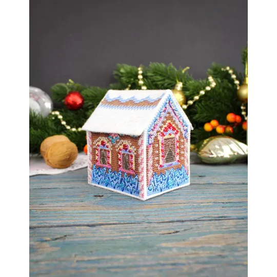 Набор для вышивания крестом "3D игрушка. Нарядный домик" 6x9x8 см SR-1168