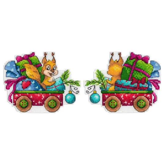 Kryželiu siuvinėjimo rinkinys "Išdykusi voverė" 9x12 cm SR-1138