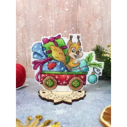 Kreuzstich-Set „Freches Eichhörnchen“ 9x12 cm SR-1138