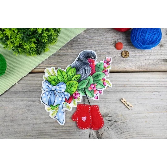 Cross stitch kit "Red-breasted Bullfinch" 14x13 cm SR-1131