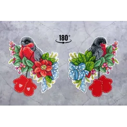 Cross stitch kit "Red-breasted Bullfinch" 14x13 cm SR-1131