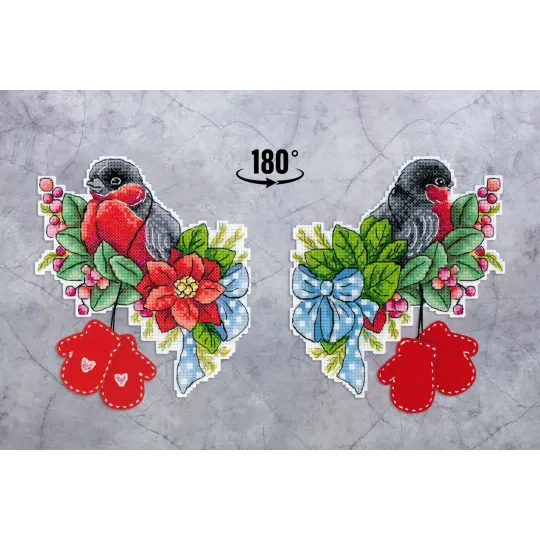 Cross stitch kit "Red-breasted Bullfinch" 14x13 cm SR-1131