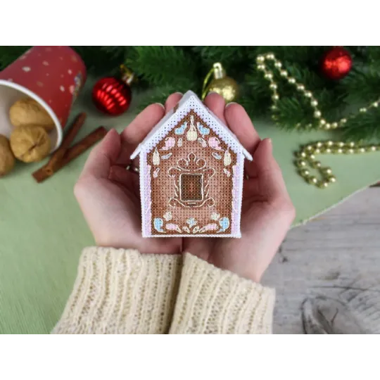 Kreuzstich-Set "3D-Spielzeug. Lebkuchenhaus" 6x8x6 cm SR-963