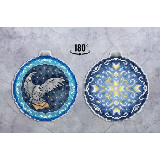 Набор для вышивания "Новогодний шар. Крылатый почтальон" 11x10 см SR-962