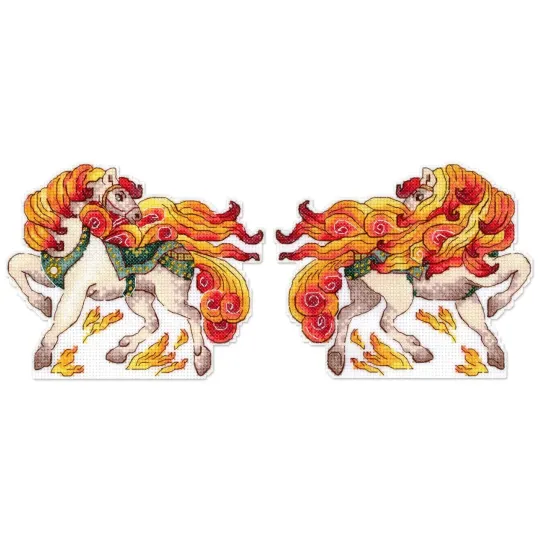 Kryželiu siuvinėjimo rinkinys "Ugninis arklys" 12x15 cm SR-1329