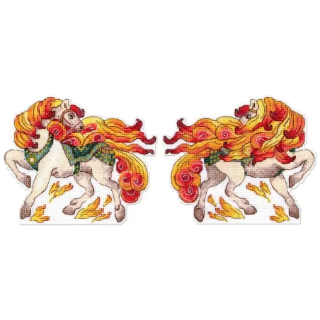 Kryželiu siuvinėjimo rinkinys "Ugninis arklys" 12x15 cm SR-1329