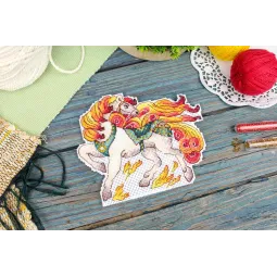 Набор для вышивания крестом "Огненный конь" 12x15 см SR-1329