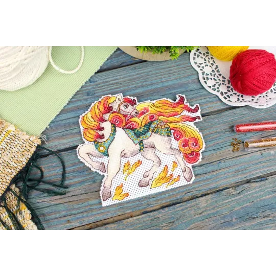 Набор для вышивания крестом "Огненный конь" 12x15 см SR-1329