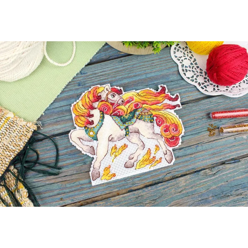 Набор для вышивания крестом "Огненный конь" 12x15 см SR-1329