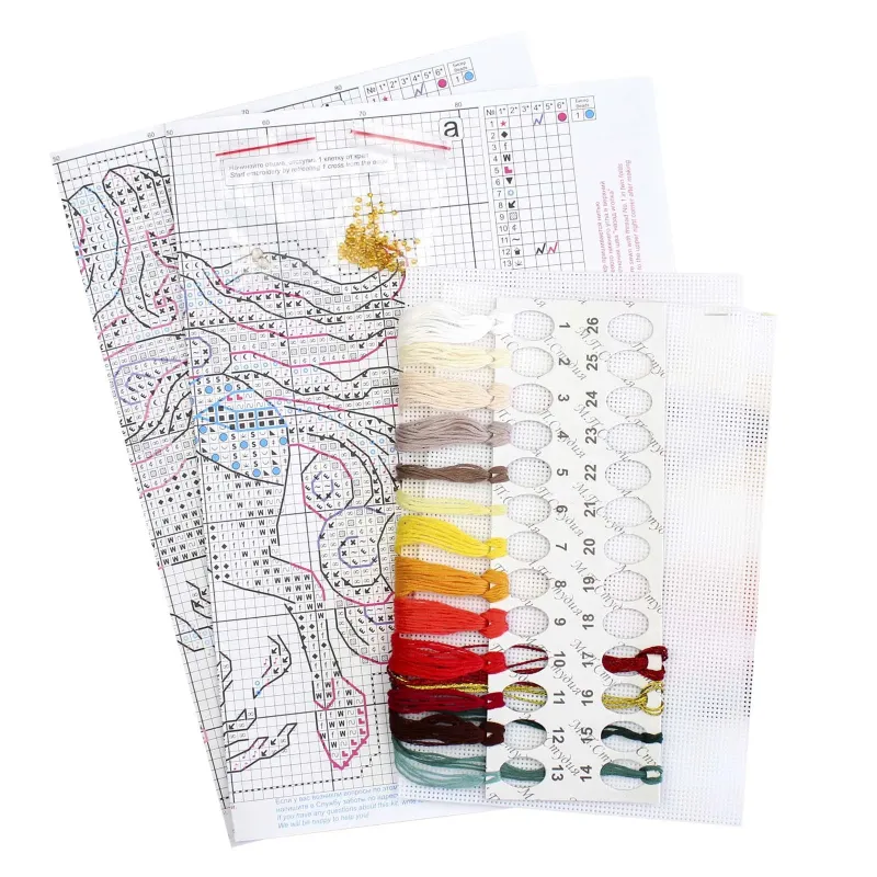 Kryželiu siuvinėjimo rinkinys "Ugninis arklys" 12x15 cm SR-1329