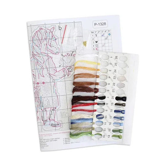 Набор для вышивания крестиком "Лошадь в пальто" 13x8 см SR-1328