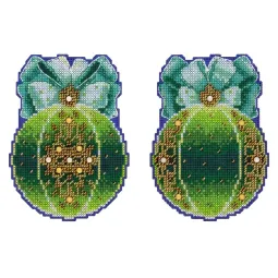 Kryželių siuvinėjimo rinkinys "Kalėdų eglutės kamuolys. Miško magija" 12x9 cm SR-1312