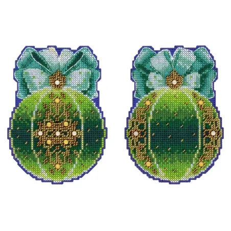 Kryželių siuvinėjimo rinkinys "Kalėdų eglutės kamuolys. Miško magija" 12x9 cm SR-1312