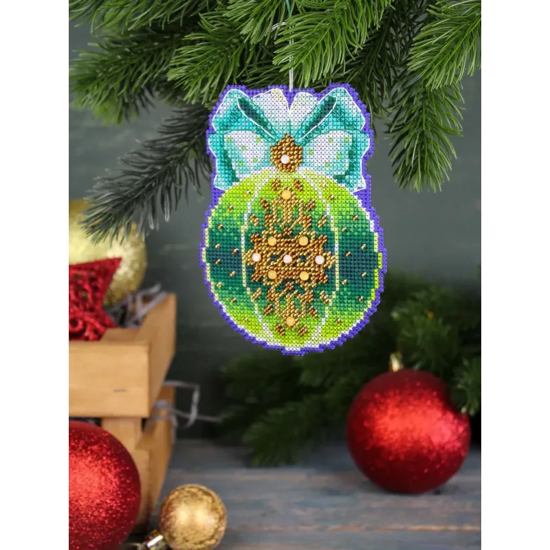 Набор для вышивания крестом "Елочный шар. Лесная магия" 12x9 см SR-1312