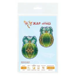 Kryželių siuvinėjimo rinkinys "Kalėdų eglutės kamuolys. Miško magija" 12x9 cm SR-1312