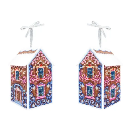 Kit de point de croix "Jouet 3D. Maison avec motifs" 11x6x6 cm SR-1169