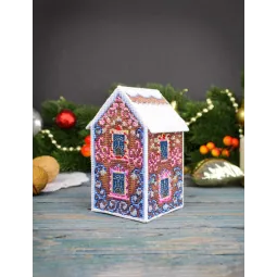 Набор для вышивания крестом "3D игрушка. Домик с узорами" 11x6x6 см SR-1169