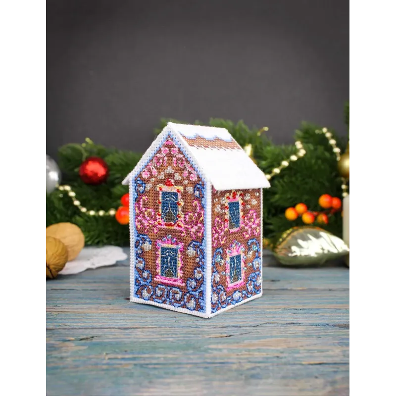 Kreuzstich-Set "3D-Spielzeug. Ein Haus mit Mustern" 11x6x6 cm SR-1169