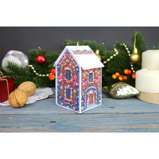 Набор для вышивания крестом "3D игрушка. Домик с узорами" 11x6x6 см SR-1169