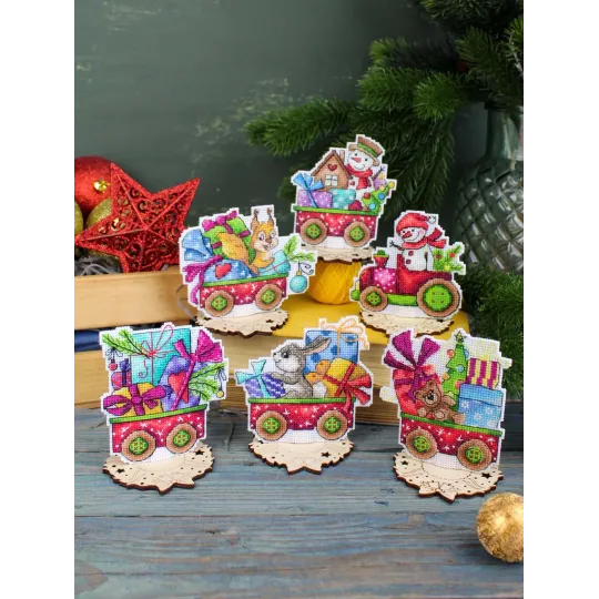 Kit de point de croix « Livreur de neige » 9x9 cm SR-1133