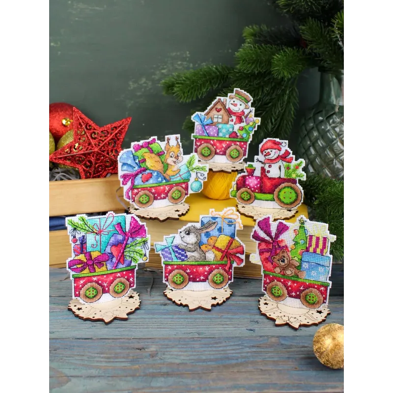 Kit de point de croix « Livreur de neige » 9x9 cm SR-1133