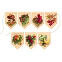 Kreuzstich-Set "Herbstgirlande beige (7 Flaggen)" 10x7 cm ST-1096