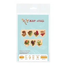 Набор для вышивания крестом "Осенняя гирлянда бежевая (7 флажков)" 10x7 см ST-1096