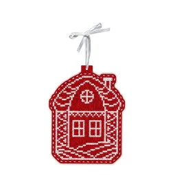 Kreuzstich-Set "Neujahrsspielzeug: Haus im Schnee" 13x11 cm ST-1089