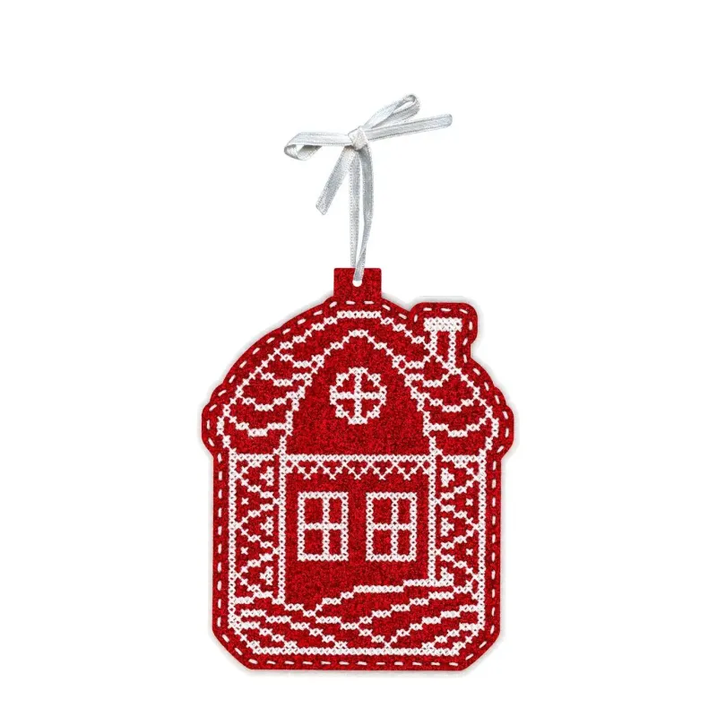Kit de point de croix "Jouet du Nouvel An : Maison sous la neige" 13x11 cm ST-1089