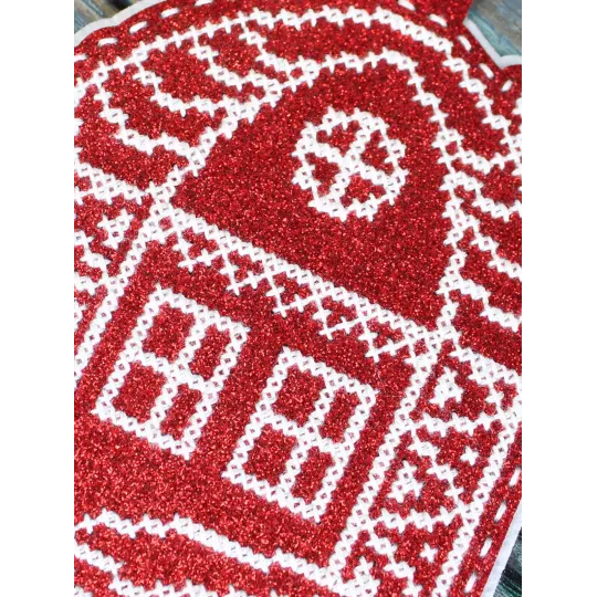 Kreuzstich-Set "Neujahrsspielzeug: Haus im Schnee" 13x11 cm ST-1089