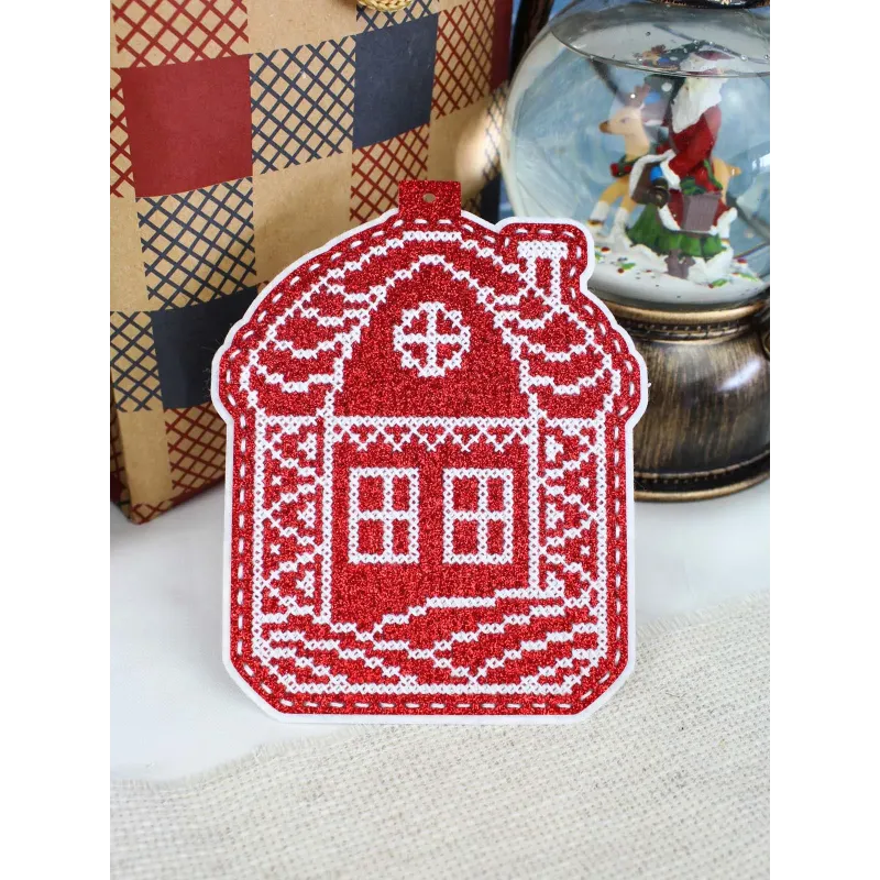 Kreuzstich-Set "Neujahrsspielzeug: Haus im Schnee" 13x11 cm ST-1089
