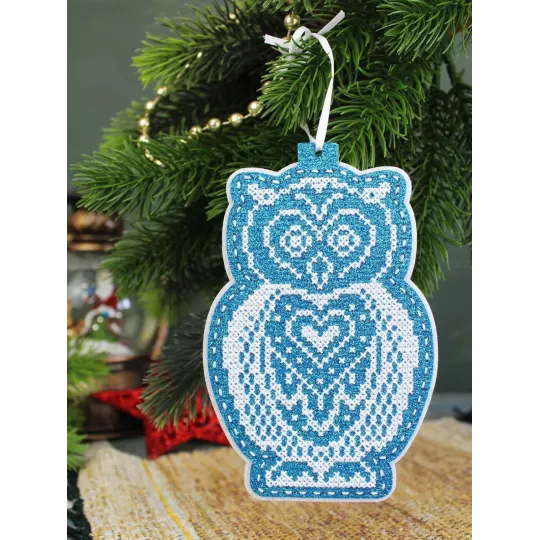 Набор для вышивания крестом "Новогодняя игрушка: Снежная сова" 14x9 см ST-1087