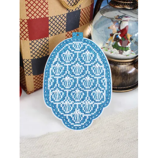 Набор для вышивания крестиком "Новогодняя игрушка: зимний шишка" 14x10 см ST-1086