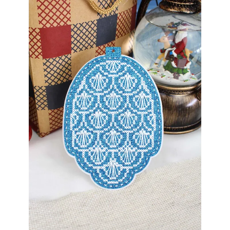 Набор для вышивания крестиком "Новогодняя игрушка: зимний шишка" 14x10 см ST-1086