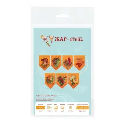 Набор для вышивания крестиком "Осенняя гирлянда оранжевая (7 флажков)" 10x7 см ST-1002