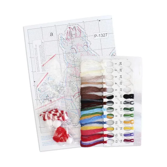 Kryželių siuvinėjimo rinkinys "Arklys kepurėje" 13x9 cm SR-1327