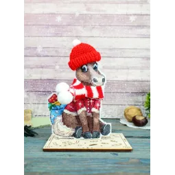 Kreuzstich-Set "Pferd in einer Mütze" 13x9 cm SR-1327