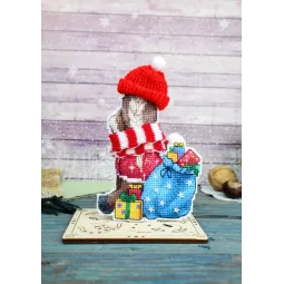 Набор для вышивания крестиком "Лошадь в шапке" 13x9 см SR-1327